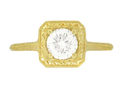 Rings Antique Jewelry Mall Filigree Scrolls Vintage Engraved 34 Carat Diamond Art Deco Engagement Ring in 14 Karat Yellow Gold Rings Antique Jewelry Mall Filigree Scrolls Vintage Engraved 34 Carat Diamond Art Deco Engagement Ring in 14 Karat Yellow Gold