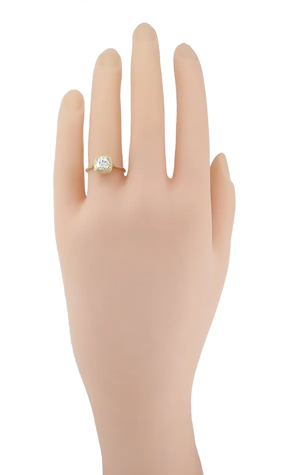 Rings Antique Jewelry Mall Filigree Scrolls Vintage Engraved 34 Carat Diamond Art Deco Engagement Ring in 14 Karat Yellow Gold Rings Antique Jewelry Mall Filigree Scrolls Vintage Engraved 34 Carat Diamond Art Deco Engagement Ring in 14 Karat Yellow Gold