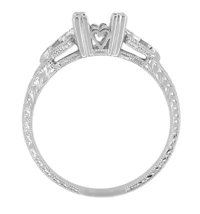 Rings Antique Jewelry Mall Loving Hearts 34 Carat Antique Style Platinum Art Deco Engraved Engagement Ring Setting Rings Antique Jewelry Mall Loving Hearts 34 Carat Antique Style Platinum Art Deco Engraved Engagement Ring Setting