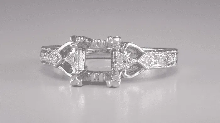 Rings Antique Jewelry Mall Loving Hearts 34 Carat Antique Style Platinum Art Deco Engraved Engagement Ring Setting Rings Antique Jewelry Mall Loving Hearts 34 Carat Antique Style Platinum Art Deco Engraved Engagement Ring Setting