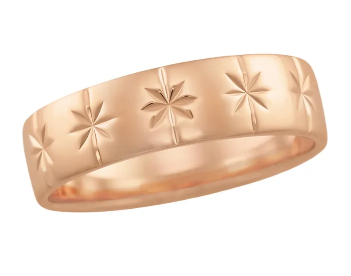 Rings Antique Jewelry Mall Rose Gold 6mm 1950s Radiating 8 Ray Stars Vintage Style Wedding Band Rings Antique Jewelry Mall Rose Gold 6mm 1950s Radiating 8 Ray Stars Vintage Style Wedding Band