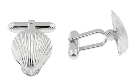 Rings Antique Jewelry Mall Sea Shell Cufflinks in Sterling Silver Rings Antique Jewelry Mall Sea Shell Cufflinks in Sterling Silver
