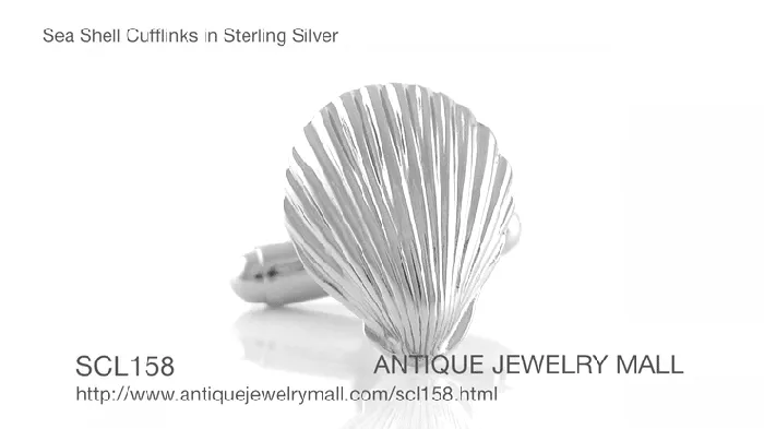 Rings Antique Jewelry Mall Sea Shell Cufflinks in Sterling Silver Rings Antique Jewelry Mall Sea Shell Cufflinks in Sterling Silver