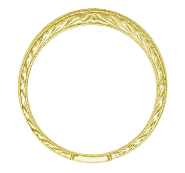 Rings Art Deco Curved Engraved Wheat Wedding Band in 18 Karat Yellow Gold Antique Jewelry Mall Rings Art Deco Curved Engraved Wheat Wedding Band in 18 Karat Yellow Gold Antique Jewelry Mall