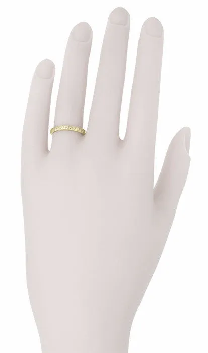 Rings Art Deco Curved Engraved Wheat Wedding Band in 18 Karat Yellow Gold Antique Jewelry Mall Rings Art Deco Curved Engraved Wheat Wedding Band in 18 Karat Yellow Gold Antique Jewelry Mall