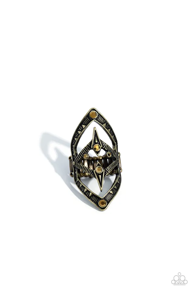 Rings Daring Diamonds Brass Aurum Rhinestone Ring Paparazzi Paparazzi Accessories Rings Daring Diamonds Brass Aurum Rhinestone Ring Paparazzi Paparazzi Accessories