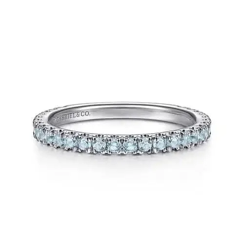 Rings Gabriel Co Gabriel Co Blue Topaz Stacking Band