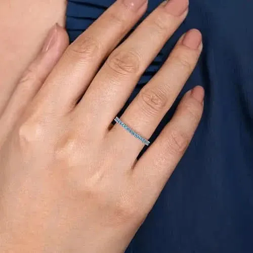 Rings Gabriel Co Gabriel Co Blue Topaz Stacking Band