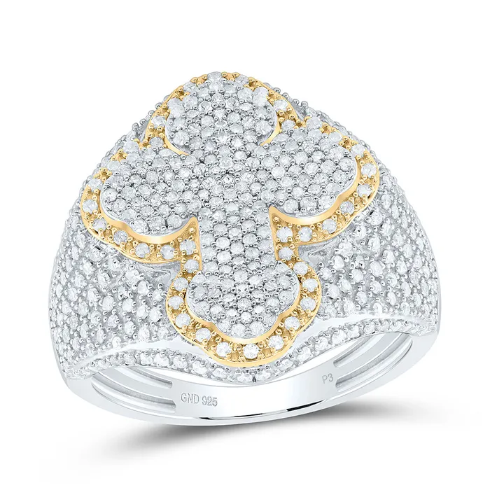 Rings GND 1 12CtwDia P3 Cross Mens Ring