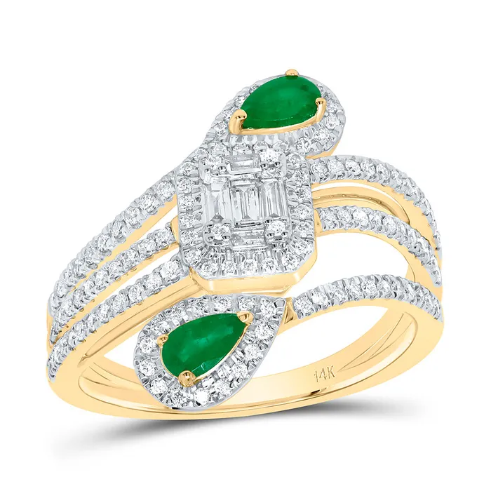 Rings GND 12CtwDia Ana M 12CtwPsEm Nat Gem Ring 443 grams