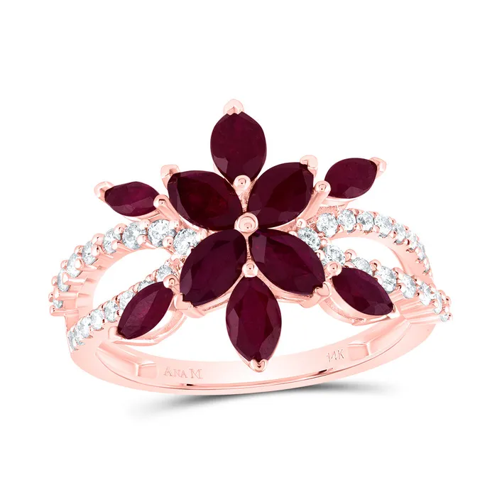 Rings GND 13CtwDia Ana M 2 CtwMqRu Nat Gem Ring 281 grams