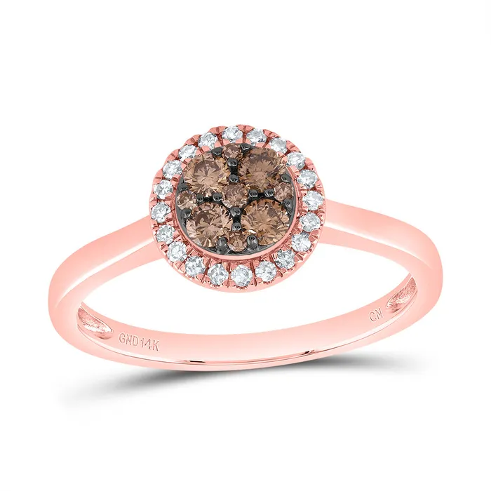 Rings GND 13CtwDia Cn Cognac Natural Round Ring 24 grams