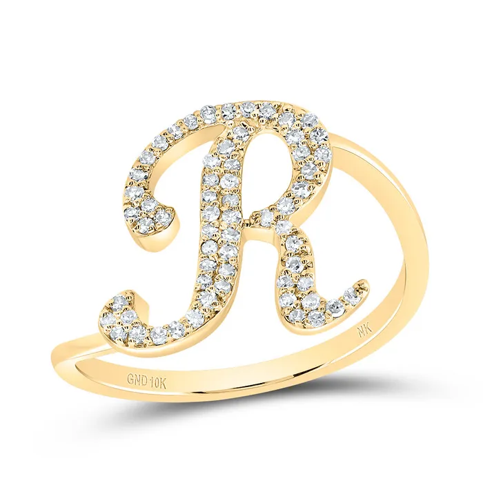 Rings GND 15CtwDia Nk Gift Initial R Ring 189 grams