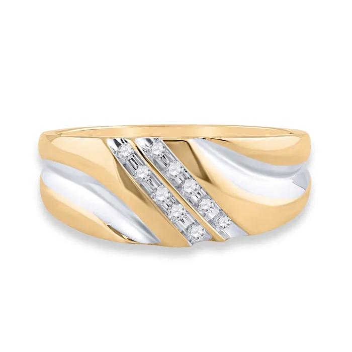 Rings GND 14Kt Yellow Gold 18Ct Diamond Gift Mens Band 319 grams