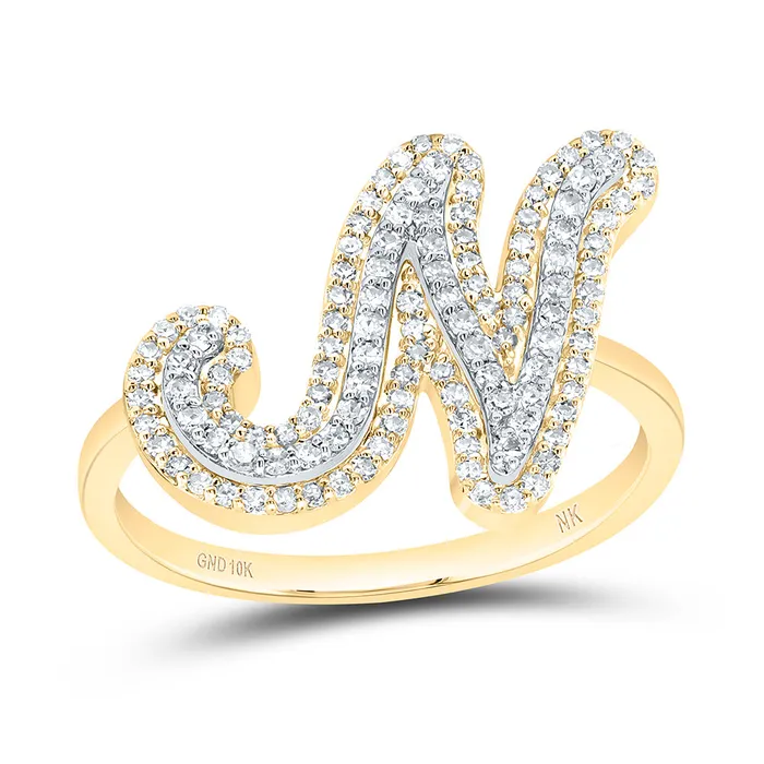 Rings GND 38CtwDia Nk Fashion Initial N Ladies Ring 268 grams