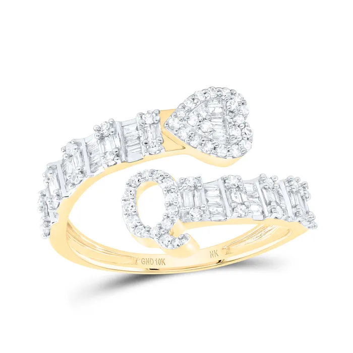 Rings GND 58CtwNat Dia Nk Fashion Initial Q Ladies Heart Cuff Ring 194 grams Rings GND 58CtwNat Dia Nk Fashion Initial Q Ladies Heart Cuff Ring 194 grams