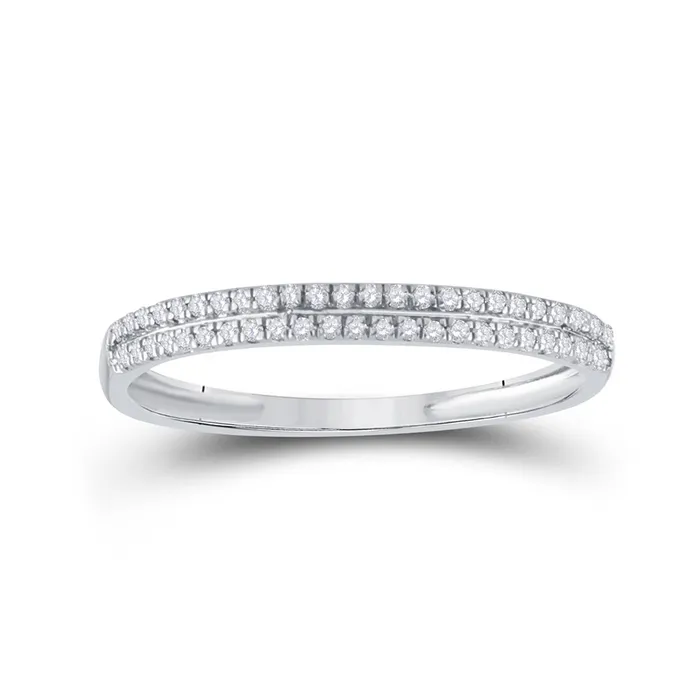 Rings GND Gold Band Ring 16 Cttw Round Natural Diamond Womens 095 grams