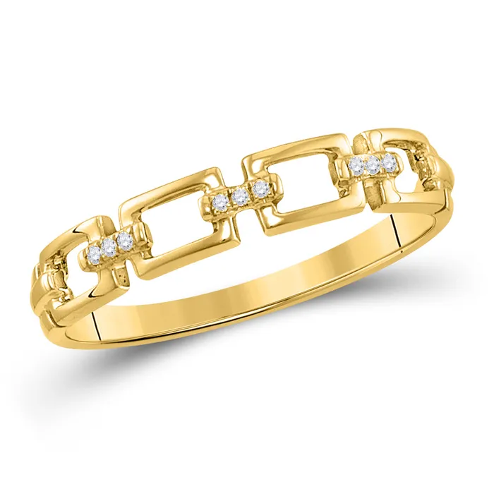 Rings GND Gold Chain Link Stackable Band Ring 03 Cttw Round Natural Diamond Womens 172 grams Rings GND Gold Chain Link Stackable Band Ring 03 Cttw Round Natural Diamond Womens 172 grams
