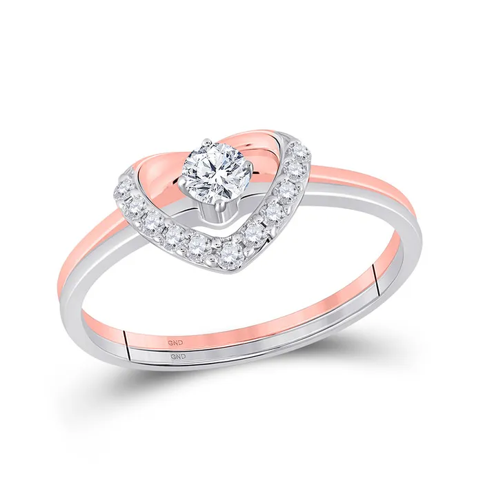 Rings Gold Heart Bridal Wedding Ring Band Set 14 Cttw Round Natural Diamond Womens 207 grams GND Rings Gold Heart Bridal Wedding Ring Band Set 14 Cttw Round Natural Diamond Womens 207 grams GND