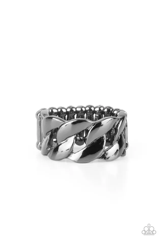 Rings Industrial Insider Black Gunmetal Link Ring Paparazzi Paparazzi Accessories Rings Industrial Insider Black Gunmetal Link Ring Paparazzi Paparazzi Accessories