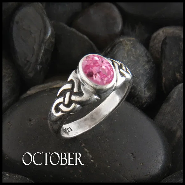 Rings Oval Birthstone Knot Ring in Silver Walker Metalsmiths