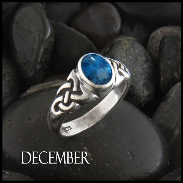 Rings Oval Birthstone Knot Ring in Silver Walker Metalsmiths