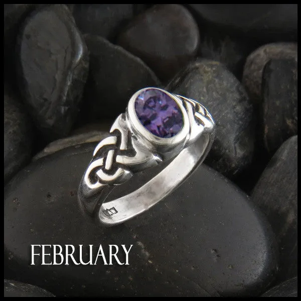 Rings Oval Birthstone Knot Ring in Silver Walker Metalsmiths