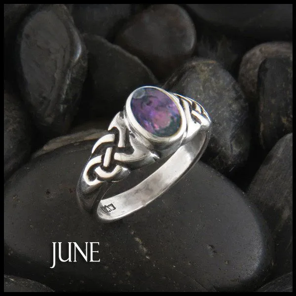 Rings Oval Birthstone Knot Ring in Silver Walker Metalsmiths