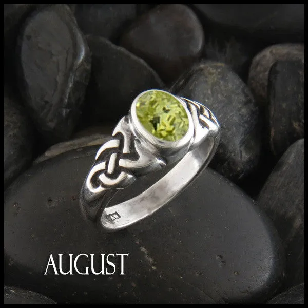 Rings Oval Birthstone Knot Ring in Silver Walker Metalsmiths