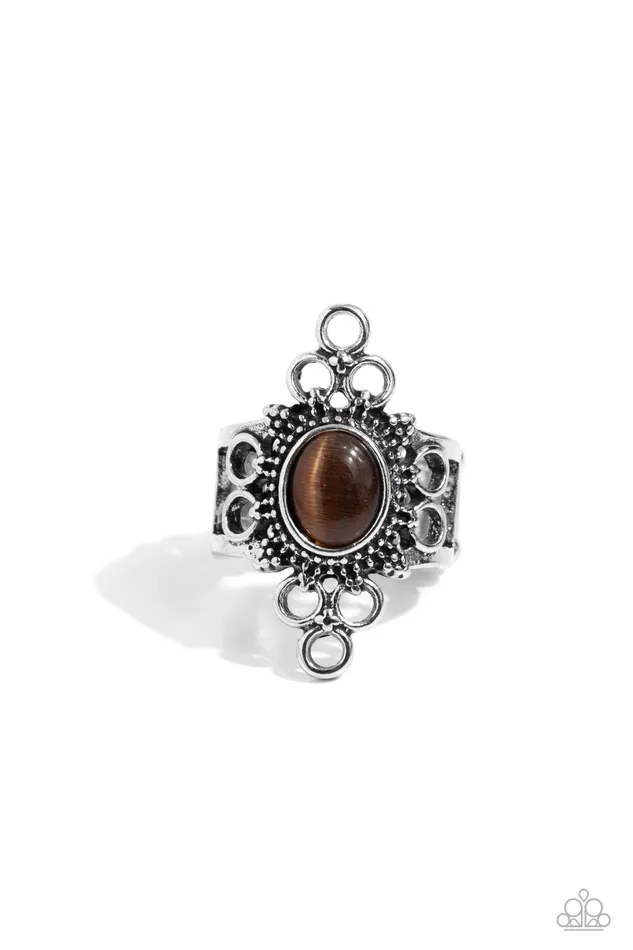 Rings Paparazzi Accessories Mystical Mystique Brown Cats Eye Silver Ring Paparazzi Rings Paparazzi Accessories Mystical Mystique Brown Cats Eye Silver Ring Paparazzi