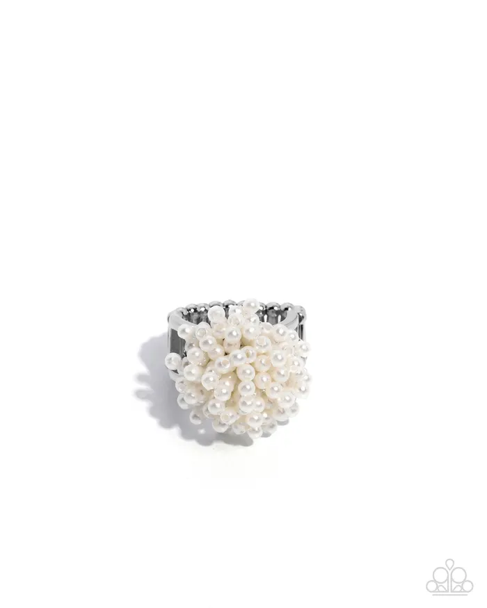 Rings Paparazzi Accessories Never Ending Style White Pearl Cluster Silver Ring Paparazzi Rings Paparazzi Accessories Never Ending Style White Pearl Cluster Silver Ring Paparazzi