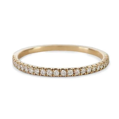 Rings Penwarden Fine Jewellery DELICATE DIAMOND WEDDING BAND WITH FULL ETERNITY IN ROSE GOLD