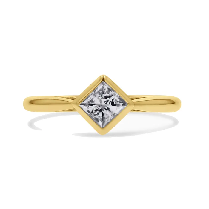 Rings Princess Cut DiagonallySet Bezel Engagement Ring Skeies Jewelers