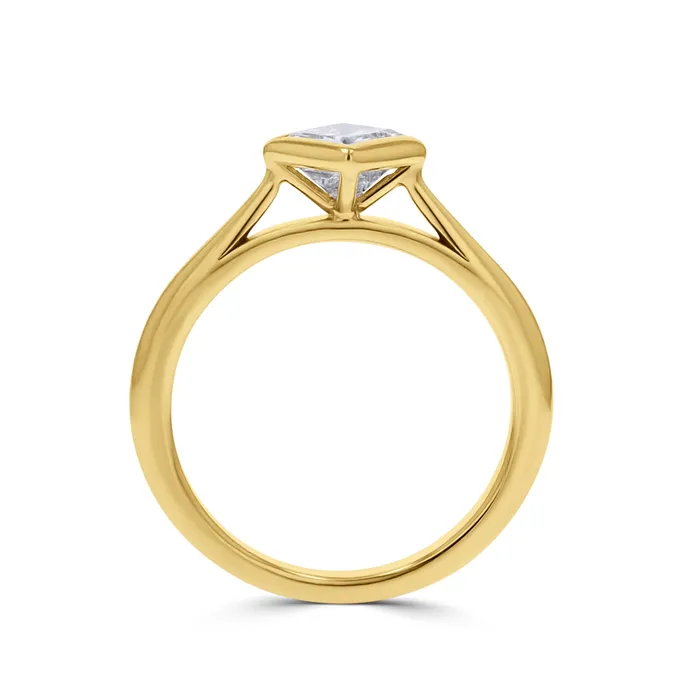 Rings Princess Cut DiagonallySet Bezel Engagement Ring Skeies Jewelers
