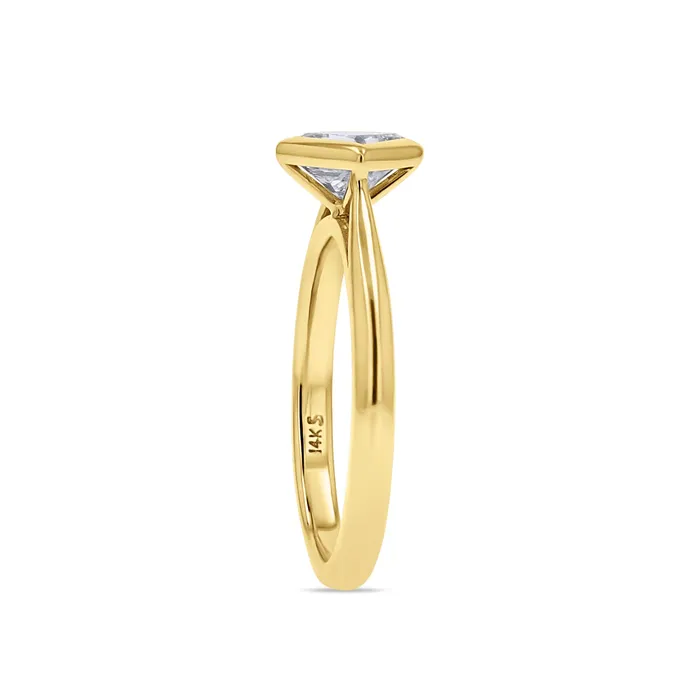 Rings Princess Cut DiagonallySet Bezel Engagement Ring Skeies Jewelers