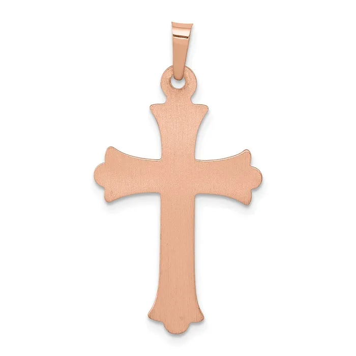 Rings Qgold 14k Twotone 18 mm TwoTone Budded Cross Pendant 105 grams
