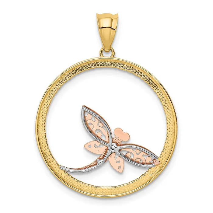 Rings Qgold 14k Twotone 24 mm Dragonfly Pendant 185 grams Rings Qgold 14k Twotone 24 mm Dragonfly Pendant 185 grams