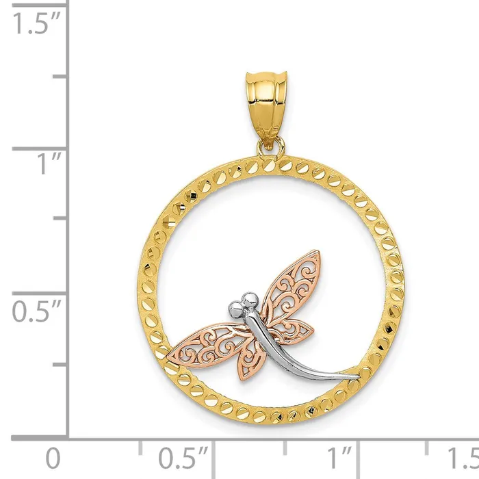 Rings Qgold 14k Twotone 24 mm Dragonfly Pendant 185 grams Rings Qgold 14k Twotone 24 mm Dragonfly Pendant 185 grams