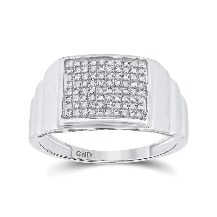 Rings Sterling Silver Cluster Ring 110 Cttw Round Natural Diamond Mens 409 grams GND Rings Sterling Silver Cluster Ring 110 Cttw Round Natural Diamond Mens 409 grams GND