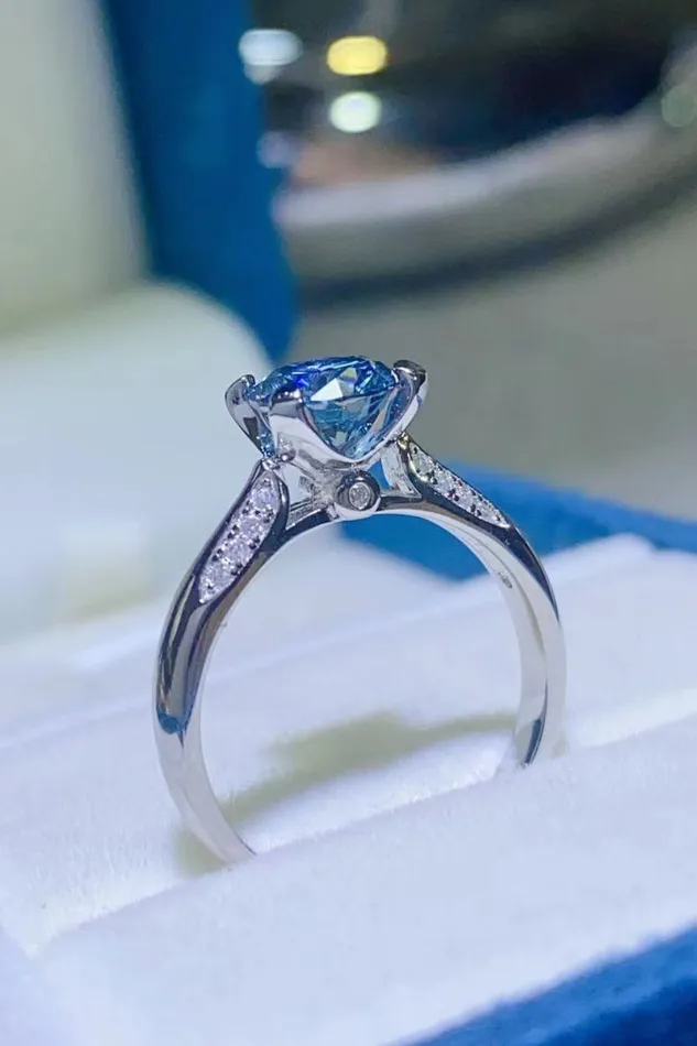 Rings Trendsi 1 Carat Moissanite 4Prong Ring