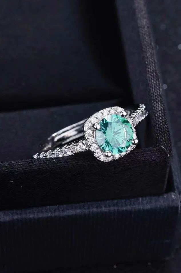 Rings Trendsi 3 Carat Moissanite 18K PlatinumPlated Cluster Ring