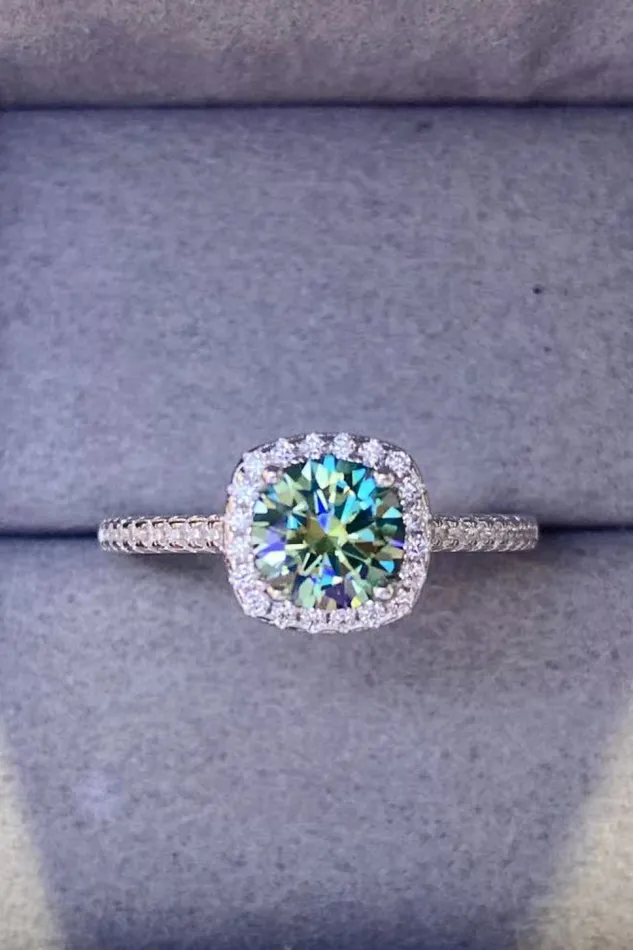 Rings Trendsi 3 Carat Moissanite 18K PlatinumPlated Cluster Ring