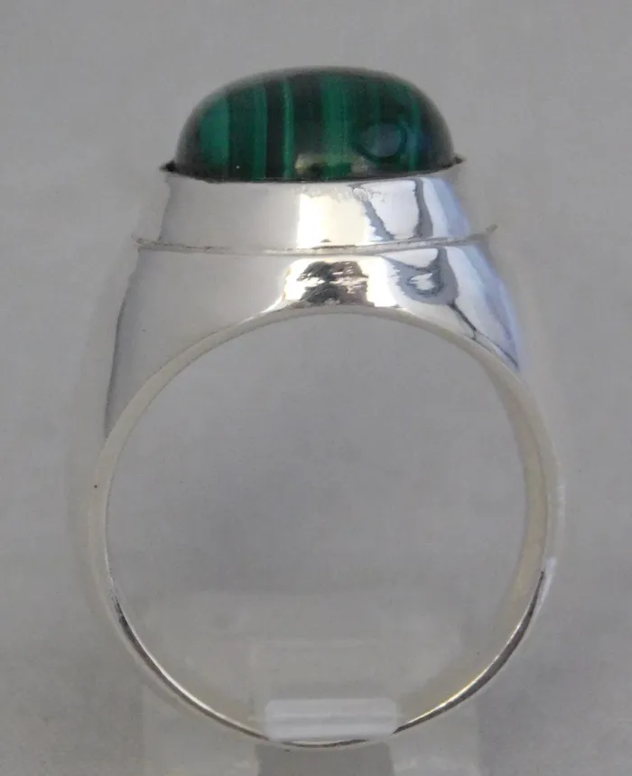 Rings Vintage Watch Outlet Natural Malachite Gemstone 925 Sterling Silver Heavy Mens RingSize 1025