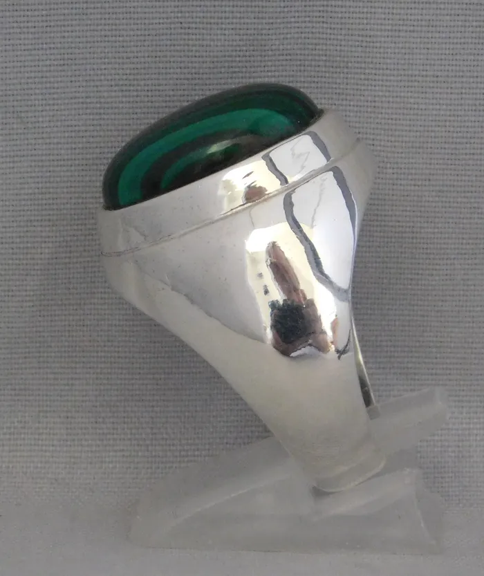 Rings Vintage Watch Outlet Natural Malachite Gemstone 925 Sterling Silver Heavy Mens RingSize 1025