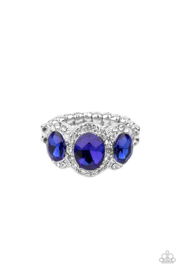Royal Residence Blue Gem White Rhinestone Silver Ring Paparazzi Paparazzi Accessories Rings Royal Residence Blue Gem White Rhinestone Silver Ring Paparazzi Paparazzi Accessories Rings