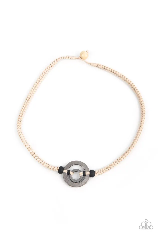 Rural Reef White Cord Silver Circle Urban Necklace Paparazzi Paparazzi Accessories Necklaces Rural Reef White Cord Silver Circle Urban Necklace Paparazzi Paparazzi Accessories Necklaces