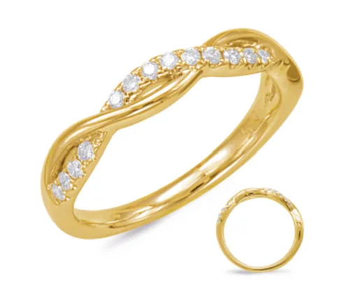 S KASHI 14k Yellow Gold Criss Cross Diamond Band S KASHI Rings
