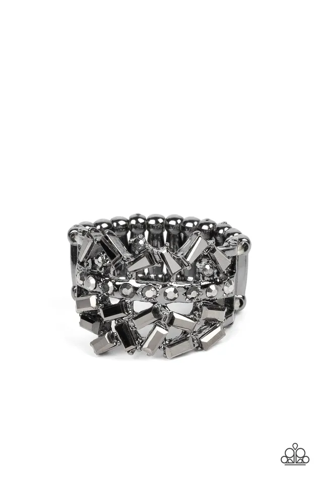 Scattered Sensation Black Gunmetal Hematite Rhinestone Ring Paparazzi Paparazzi Accessories Rings Scattered Sensation Black Gunmetal Hematite Rhinestone Ring Paparazzi Paparazzi Accessories Rings
