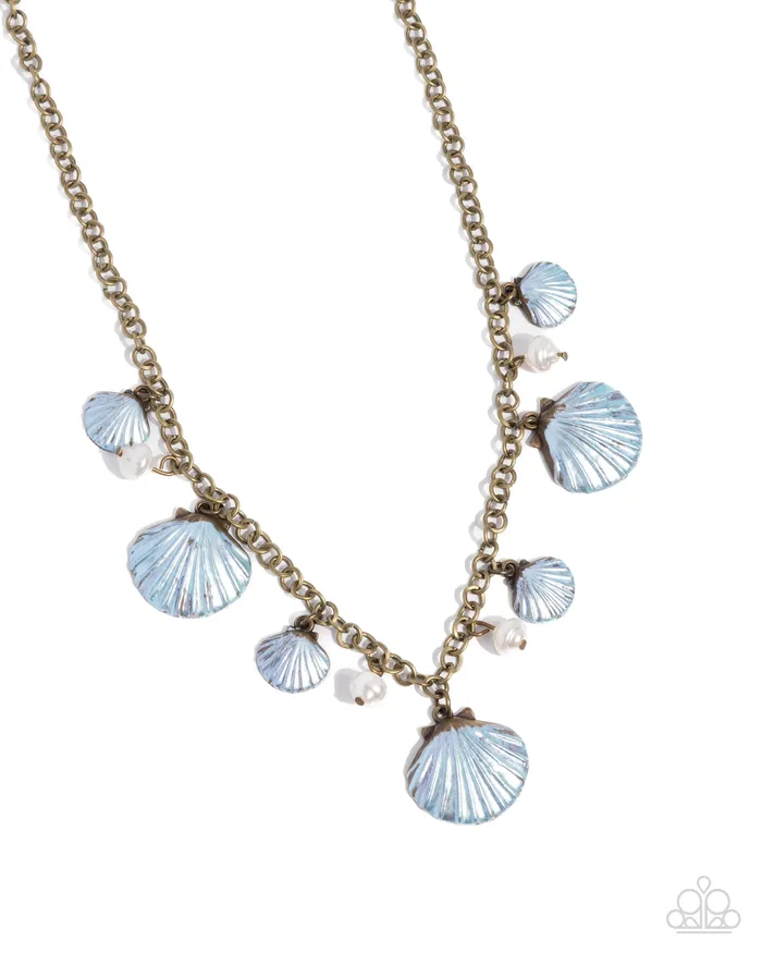 Seashell Sophistication Brass White Pearl Blue Shell Short Necklace Paparazzi Paparazzi Accessories Necklaces Seashell Sophistication Brass White Pearl Blue Shell Short Necklace Paparazzi Paparazzi Accessories Necklaces
