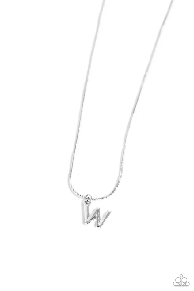 Seize the Initial Silver W Alphabet Letter Dainty Silver Short Necklace Paparazzi Paparazzi Accessories Necklaces Seize the Initial Silver W Alphabet Letter Dainty Silver Short Necklace Paparazzi Paparazzi Accessories Necklaces